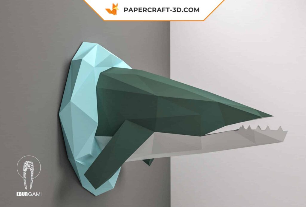 Papercraft troféu de barracuda em origami 3D