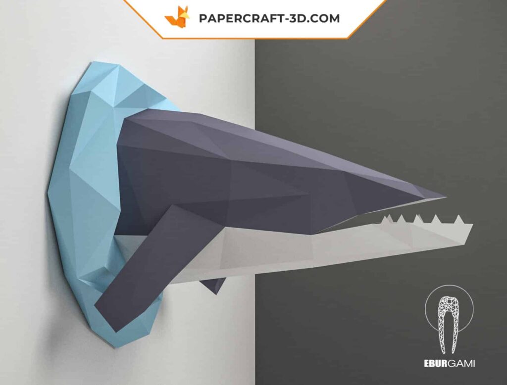 Papercraft troféu de barracuda em origami 3D