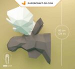 Papercraft de tête d'élan murale en origami 3D