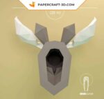 Papercraft de tête d'élan murale en origami 3D