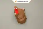 Trophée tête d&rsquo;ours Papercraft en origami papier 3D DIY, weergave 3