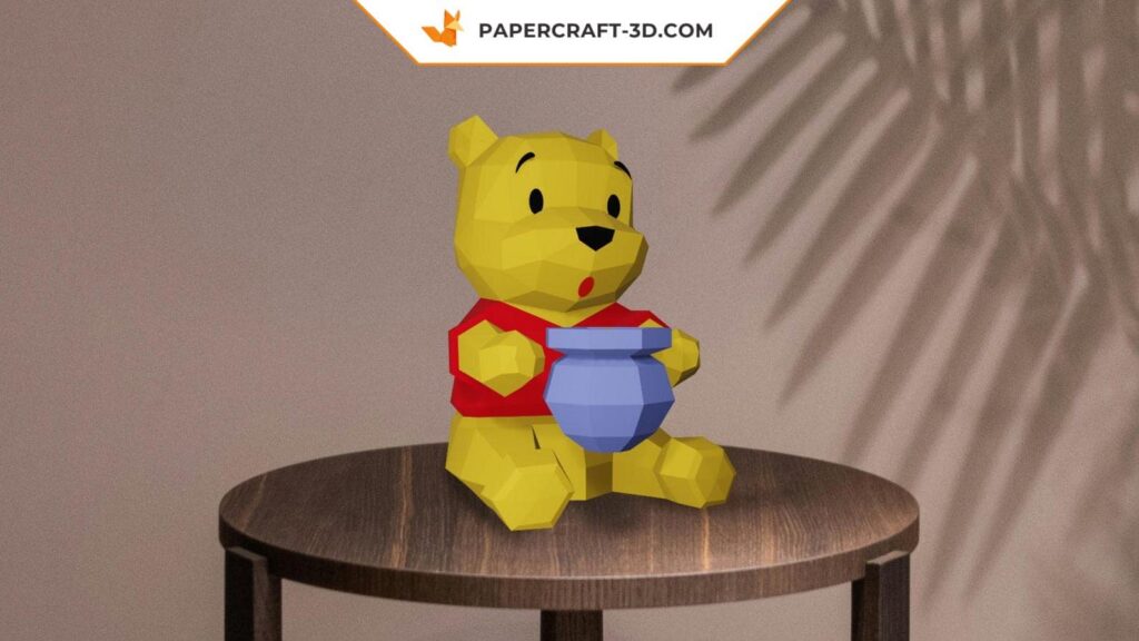 3D Origami Papercraft of Winnie the Pooh
