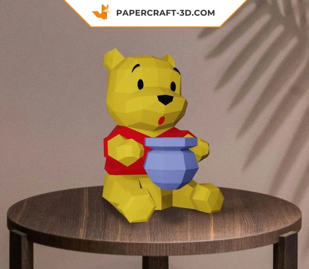 Papercraft di Winnie the Pooh in origami 3D