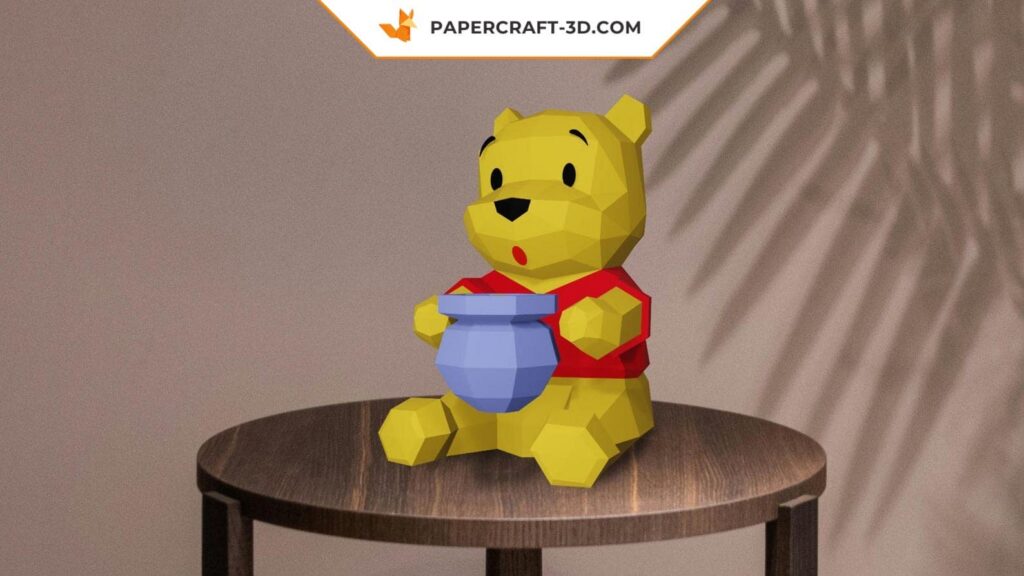 3D Origami Papercraft of Winnie the Pooh