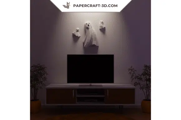 Papercraft fantômes origami papier 3D, weergave 4