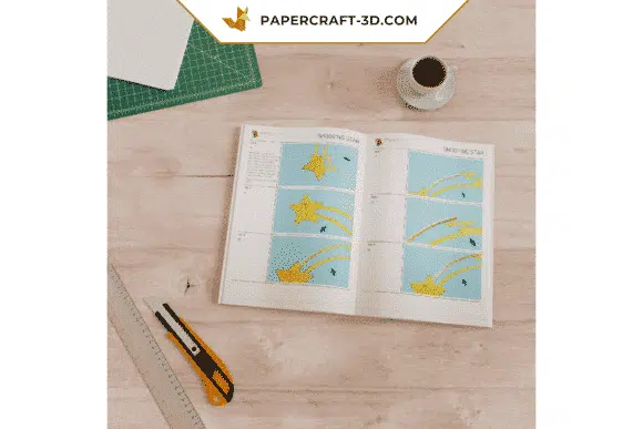 Papercraft étoile filante origami papier 3D, weergave 5
