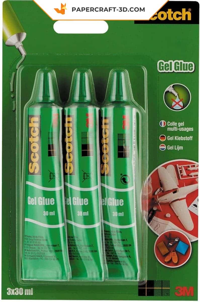 Papercraft gel glue for 3D origami