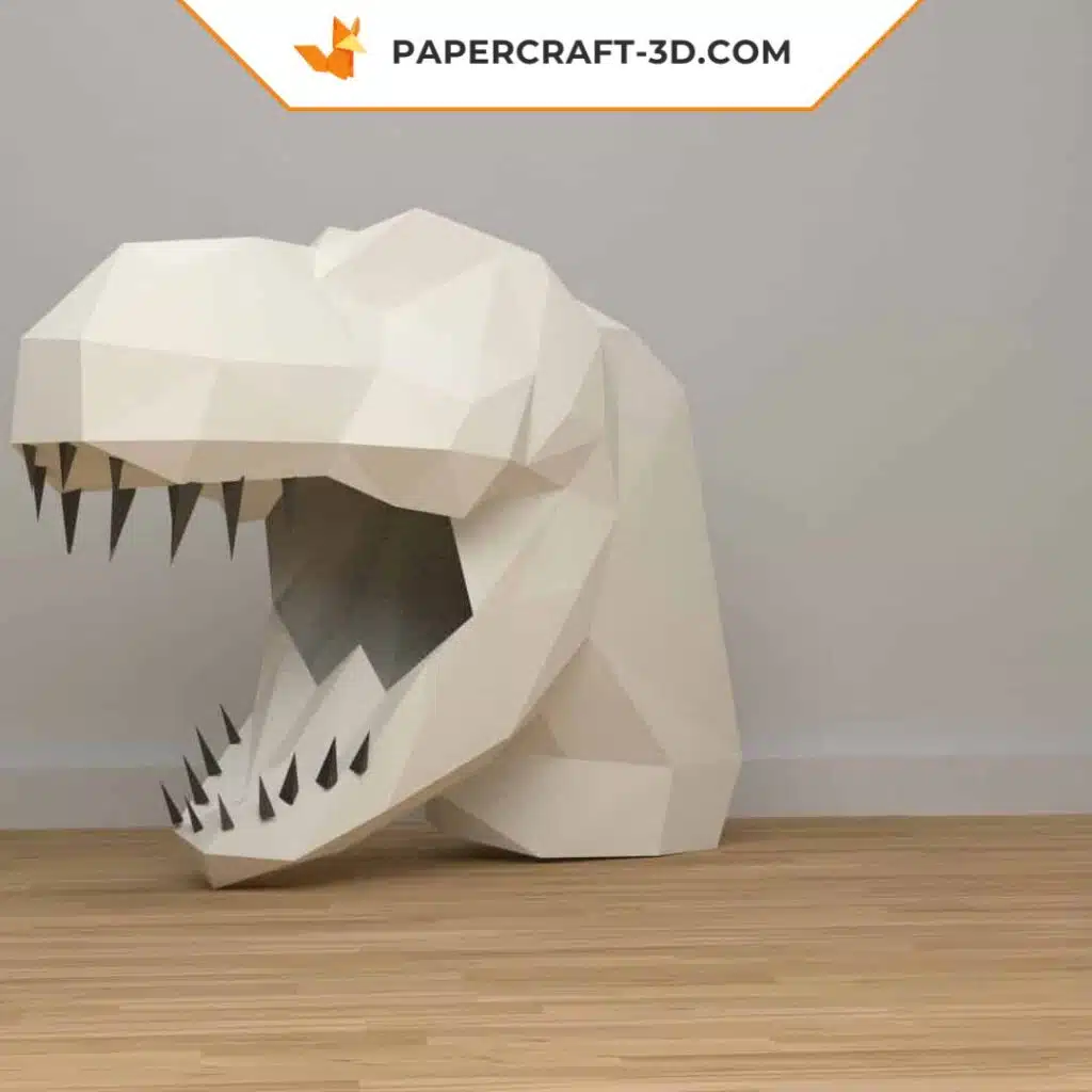 Papercraft maschera T‑Rex in origami