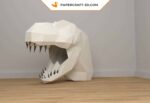 Papercraft T-Rex mask in origami