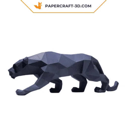 Papercraft Panthère Noire en origami papier 3D