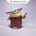 Papercraft Grogu Baby Yoda als 3D-Origami