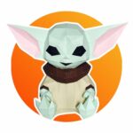Papercraft Grogu Baby Yoda als 3D-Origami