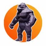 Papercraft do rei King Kong em pé em origami 3D
