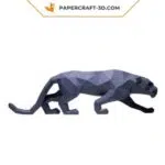 Papercraft Panthère Noire en origami papier 3D, weergave 9