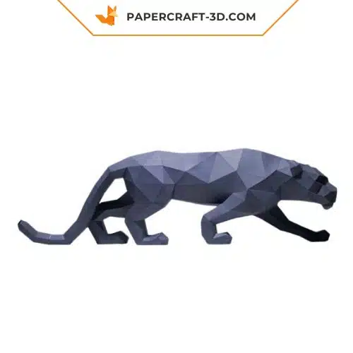 Papercraft Panthère Noire en origami papier 3D, weergave 9