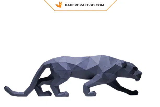 Papercraft Panthère Noire en origami papier 3D, weergave 8