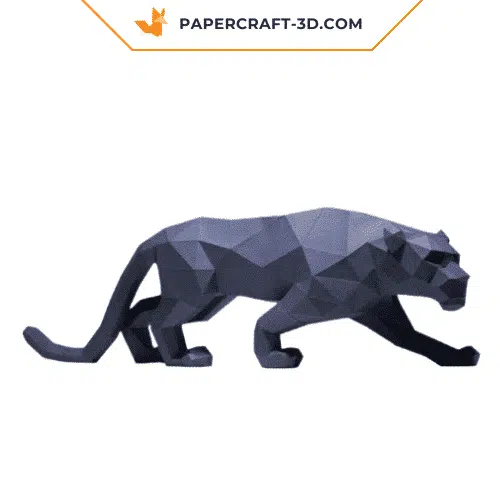 Papercraft Panthère Noire en origami papier 3D, weergave 2