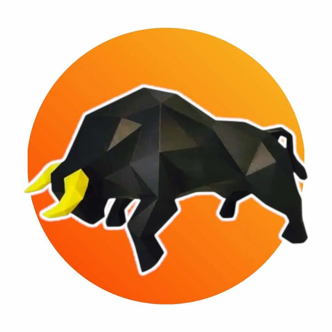 Papercraft toro negro en origami 3D, montado, vista 2