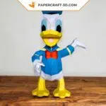 Papercraft de Donald Duck en origami 3D, weergave 3