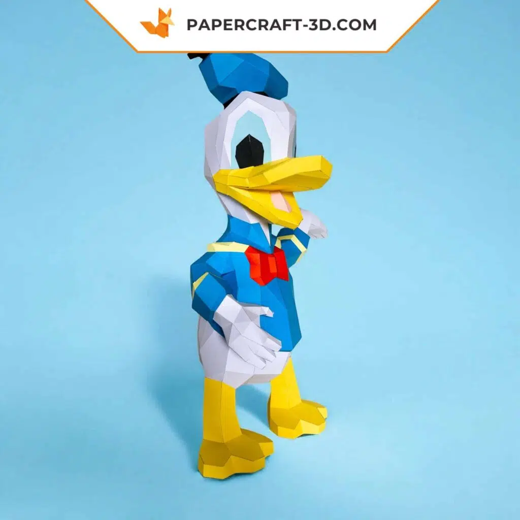 Papercraft de Donald Duck en origami 3D, weergave 4