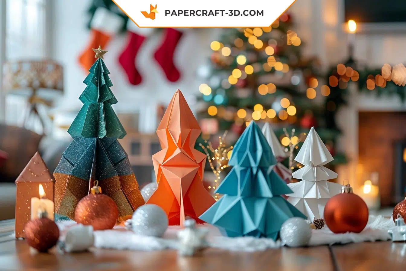 Où puis-je trouver des origamis et des papercrafts 3D pour compléter ma décoration de Noël DIY ?