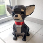 Papercraft of Chihuahua in 3D origami