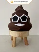 Papercraft de cocô divertido em origami 3D