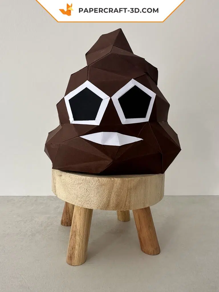 Papercraft de cocô divertido em origami 3D