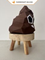 Papercraft di cacca divertente in origami 3D