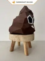 Papercraft de cocô divertido em origami 3D