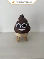 Papercraft de cocô divertido em origami 3D