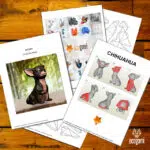 Origami 3D chihuahua zittend, weergave 4