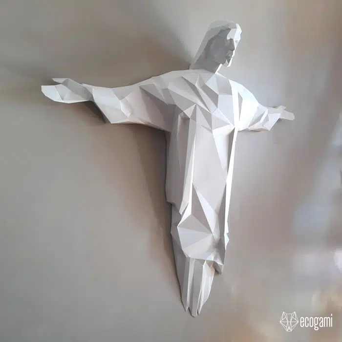 3D Origami Christus de Verlosser papercraft, weergave 3