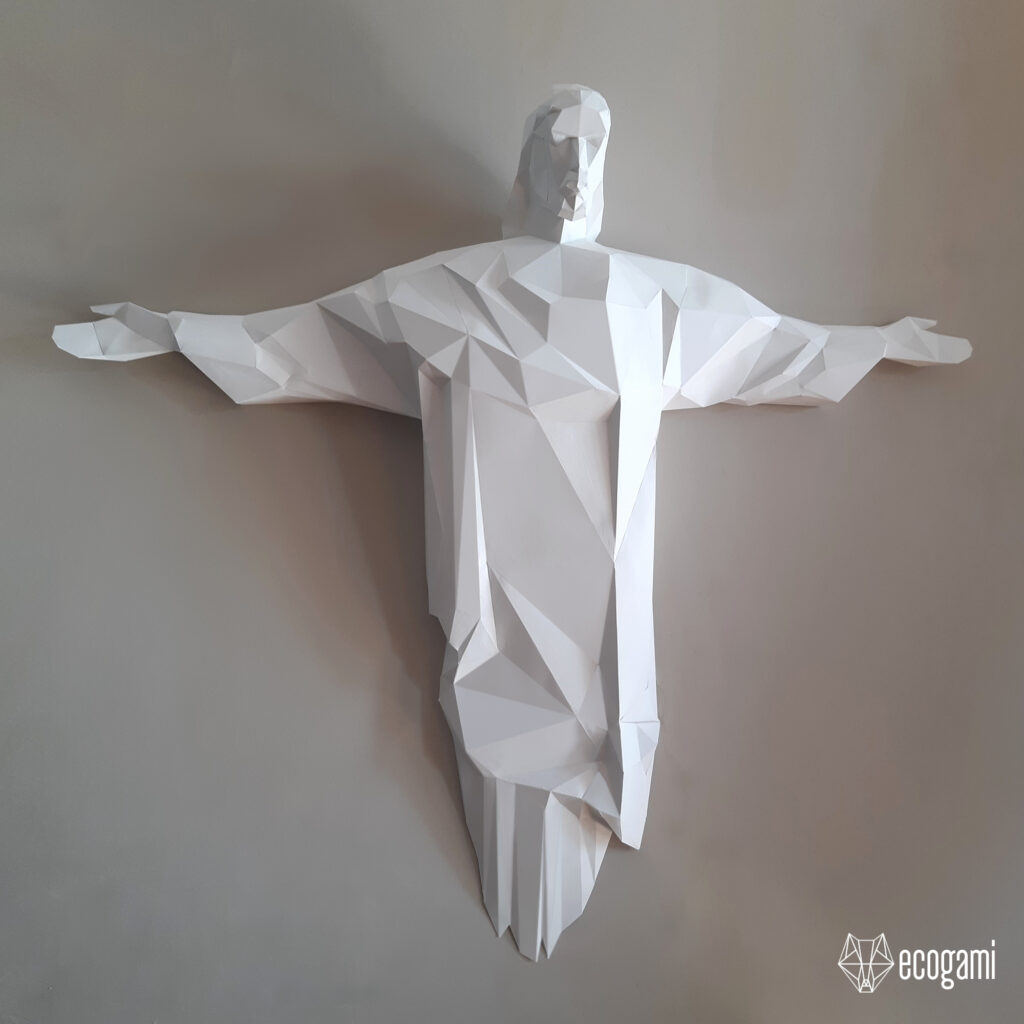 3D Origami Papercraft of Christ the Redeemer