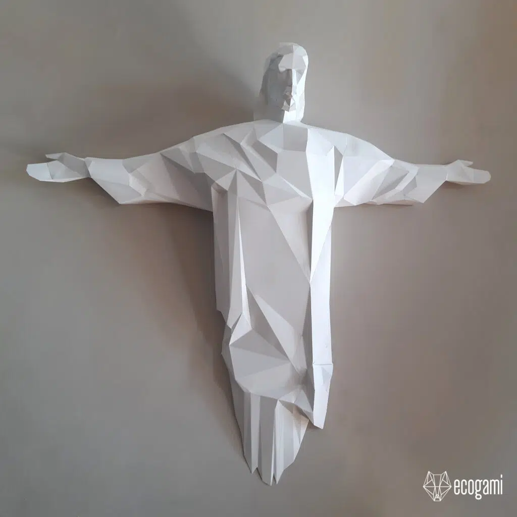 3D Origami Christus de Verlosser papercraft, 3D-model