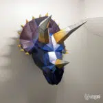 Origami 3D schedel van een triceratops, weergave 4
