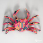 Papercraft crab in 3D origami