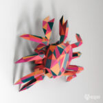 Papercraft crab in 3D origami