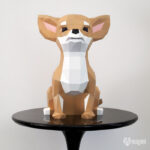 Papercraft of Chihuahua in 3D origami