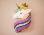 Papercraft princess unicorn in origami 3D