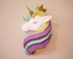 Papercraft Princess Unicorn, PDF template for girls room, Children’s room decor, DIY gift for daughter, cute paper model, paper craft 3D kit