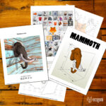 Papercraft mammoth head in 3D origami