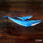 Papercraft eines Blauwals in 3D-Origami