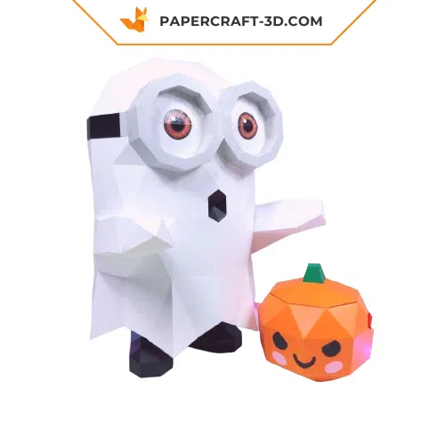 Papercraft Minion ghost in 3D origami