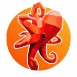 Papercraft pieuvre géante murale en origami, weergave 2