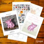 Papercraft de porco em origami 3D