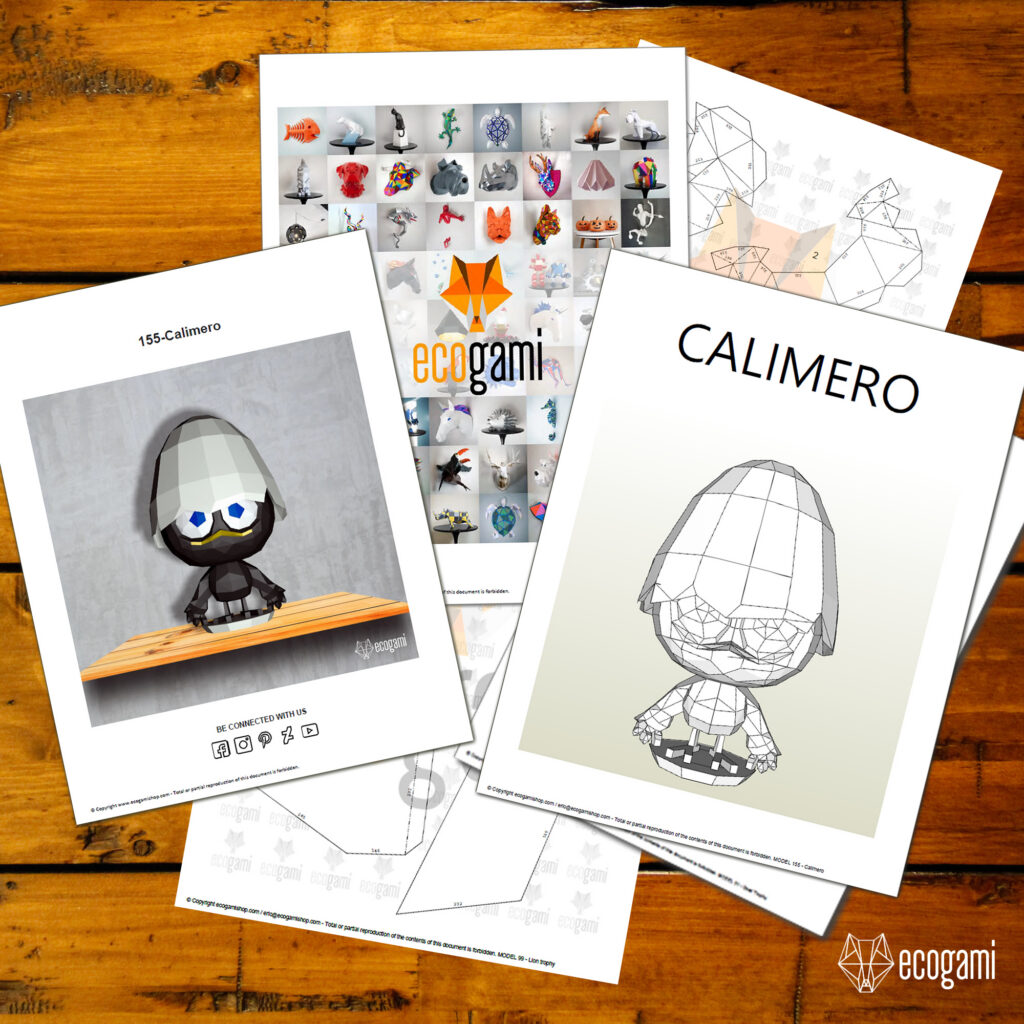Papercraft de Calimero em origami