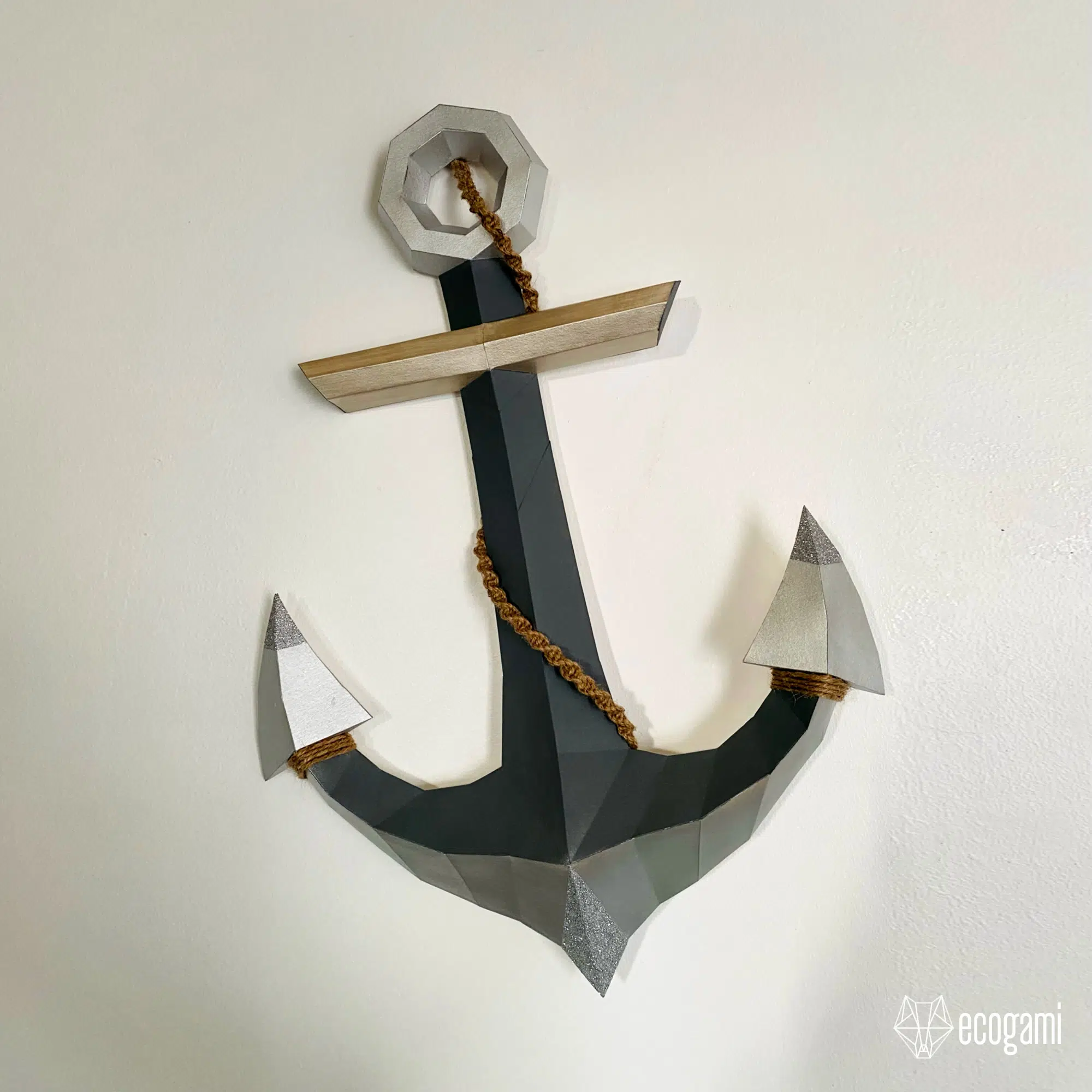 Ankerpapercraft in 3D-origami, weergave 5