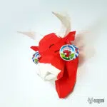 Koe hoofd in origami 3D, weergave 3