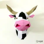 Koe hoofd in origami 3D, 3D-model